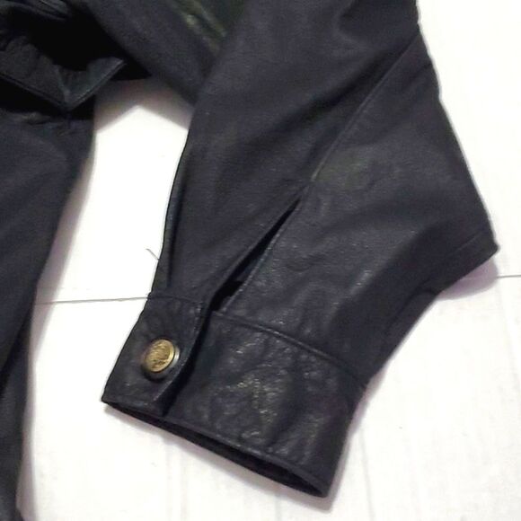 Express Black Leather Utility Aviator Jacket - Picture 12 of 14